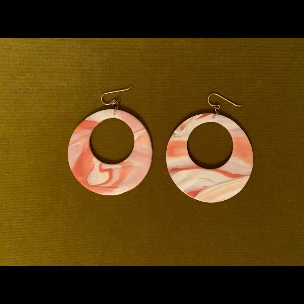 Marbles clay earrings